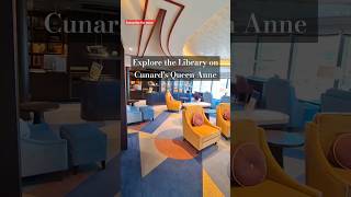 Relax in luxury! Check out the library on Cunard's Queen Anne! #cruise #library #cunard #cruiseship