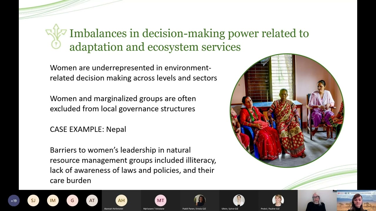 Getting gender into EbA implementation