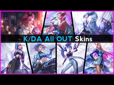 ALL THE K/DA All OUT Skins Spotlight ( Akali,Ahri,Seraphine,Evelynn,kai'sa ) | League Of Legends
