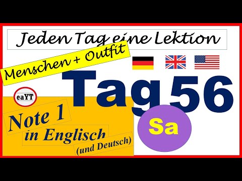 Englisch lernen. Level A-B-C. Tag 56 (Sa). Thema: Kleidung. Englisch-Deutsch.