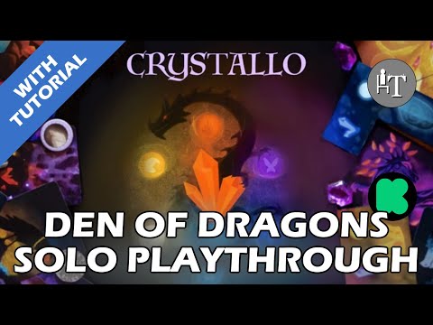 Tutorial & Solo Playthrough PREVIEW of Crystallo Den of Dragons - Solo Board Game