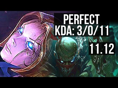 ORIANNA vs PYKE (MID) | 3/0/11, 500+ games | KR Master | v11.12