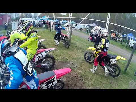 Nyáregyháza motocross OB 2018.04.15.    3.osztály MX1 és 2T open. 1 futam