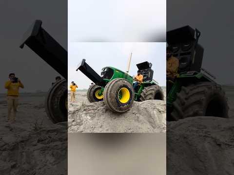 DANGEROUS STUNT BY JOHNDEERE 🤯🔥 || NISHU DESHWAL #nishudaswal #automobile #tractor #shorts