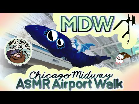 The Ultimate ASMR Airport Walk - Chicago Midway (MDW) Walking Tour - No Music/Interruptions!