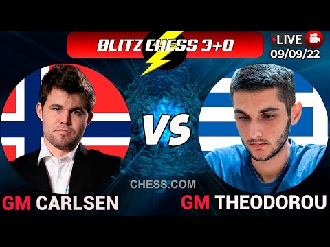 Magnus Carlsen vs Nikolas Theodorou | BLITZ 3+0 | Chesscom | 09/09/22