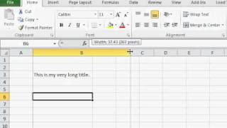 Resize Columns and Rows in Excel