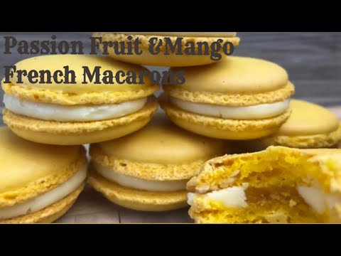 Passion Fruit Mango French Macarons - No Hollow Shells - The Anjums Cookbook