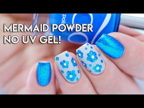 MERMAID POWDER on Regular Nail Polish - NO UV GEL! | Mermaid Effect Black