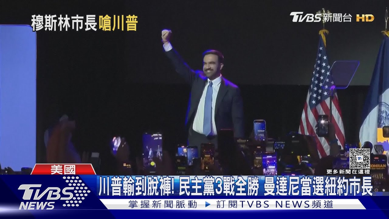 川普輸到脫褲！民主黨3戰全勝　曼達尼當選紐約市長