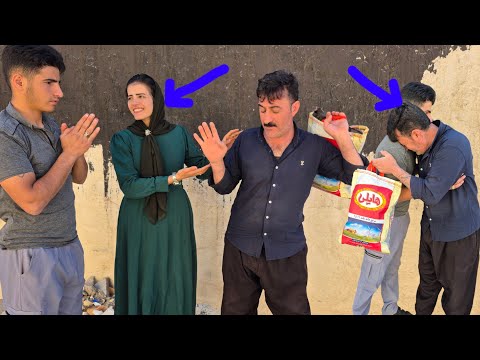 The pleasant scene of Houshang leaving the village