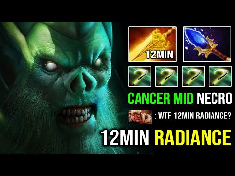 IMBA CANCER MID 12Min Radiance Necrophos Craziest AOE Pulse EZ 1 Shot Enemy DotA 2