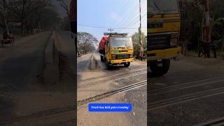 “The rails are swaying after the truck passed.” #automobile #railtrack #bangladeshrailway #train