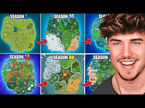 The evolution of the Fortnite map (Chapter 1 Season 1 - Chapter 5 Season 3)