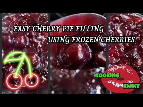 EASY CHERRY PIE FILLING IN UNDER 5 MINS! USING FROZEN CHERRIES! #cherrypiefillingrecipe #cherrypie