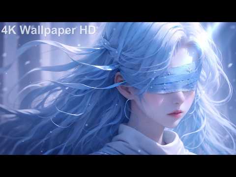 4K Live Wallpapers - Blue Haired Blind Girl | Anime Live Wallpaper 4K Ultra HD
