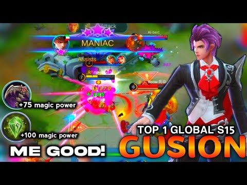 Top 1 Global S15 Gusion Easy Maniac! with Perfect Damage Build! FastHand ,Gusion Gameplay by Megood