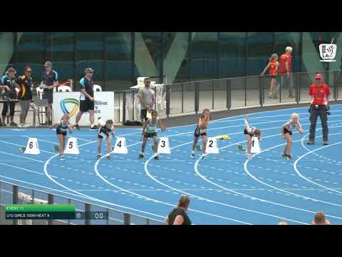 U10 Girls 100m Heat 8: 2021 State Combined Events Championships // LAVicTV