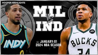 Milwaukee Bucks vs Indiana Pacers Full Game Highlights | Jan 1 | 2024 NBA Season