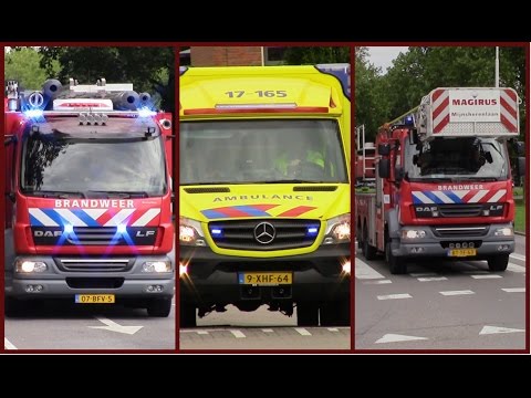 11/08/15 Brandweer TS441 & AL441 met spoed naar afhijsing in Rotterdam