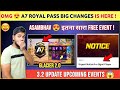 URGENT NOTICE 🔴 Bgmi Update | A7 Royal Pass | New Discovery Event | Bgmi New Update | New Event