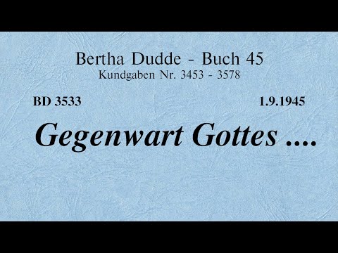 BD 3533 - GEGENWART GOTTES ....