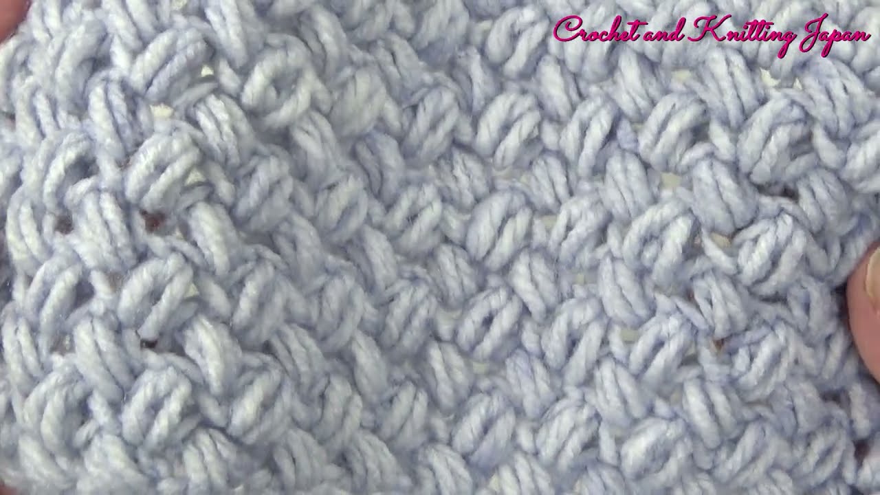ジグザグパフステッチ【かぎ針編み模様の編み方】Crochet Zigzag Puff Stitch