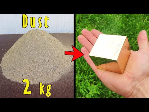 Metal dust melt down. Trash to treasure . Hotmetal casting.Brass Cube casting