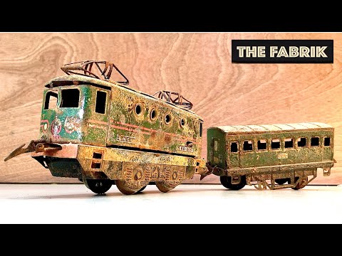 1954s Hornby model train - abandoned rusty locomotive - restoration
