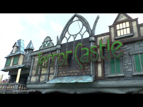 TERROR CASTLE GHOST TRAIN, BREAN THEME PARK DOUBLE RUN 2016.
