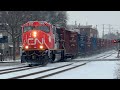 Shiny CN 8309 75IACC Solos Empty Centerbeam Train X347 Meets Amtrak 353