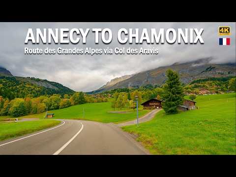 Annecy to Chamonix – Stunning Autumn Drive in the French Alps  4K