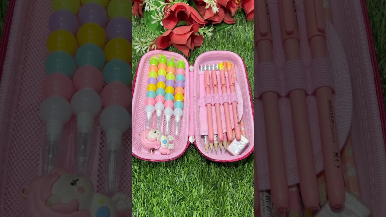 Unicorn 🦄 pencil pouch with cute stationery #unicorn #stationery #stationarycollection #shorts