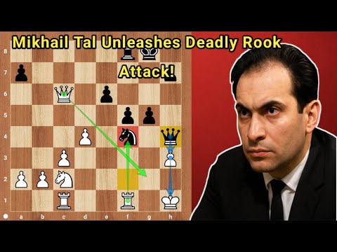 Tal’s Ruthless Rook Power – Crushing Finish with Qf4 #chess 