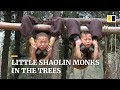 Young Chinese Shaolin monks display amazing feats of flexibility