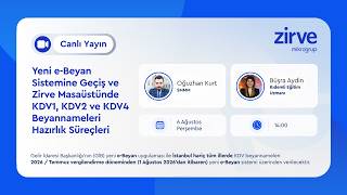 Yeni e-Beyan Sistemine Geçiş ve Zirve KDV1-2-4 Beyannameleri Hazırlık 