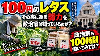 **【100円のレタス】農家はここまで頑張っている…政治家も100時間、現場で働いてみては？**