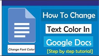 How To Change Text Color In Google Docs