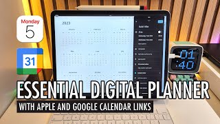 Essential Digital Planner with Reminders for Google Calendar & Apple Calendar