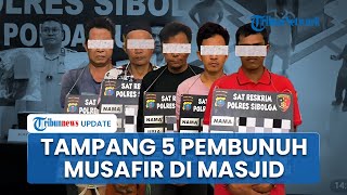 TAMPANG 5 Tersangka Pengeroyokan Musafir hingga Tewas di Masjid Sibolga, Terancam 15 Tahun Penjara