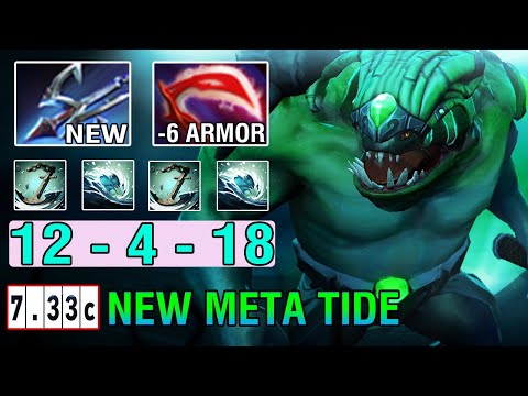 New Meta [Tidehunter] Offlane Beast Carry Build - Dota 2 Pro Gameplay 7.33C