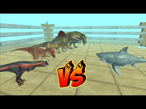 MUTANT MEGALODON VS ALL DINOSAUR - Underwater Arena - Animal Revolt Battle Simulator