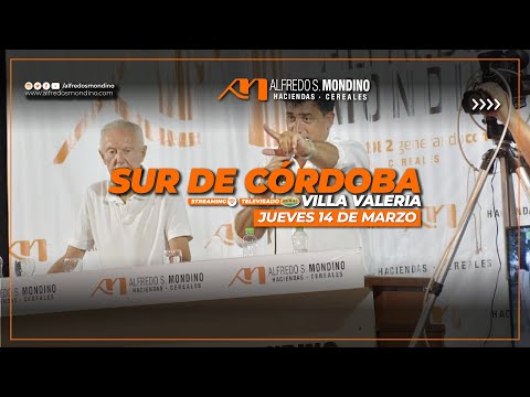🔴EN VIVO | Remate Televisado SUR DE CÓRDOBA desde Villa Valeria, Cba | Alfredo S. Mondino, 14-03-24🔴