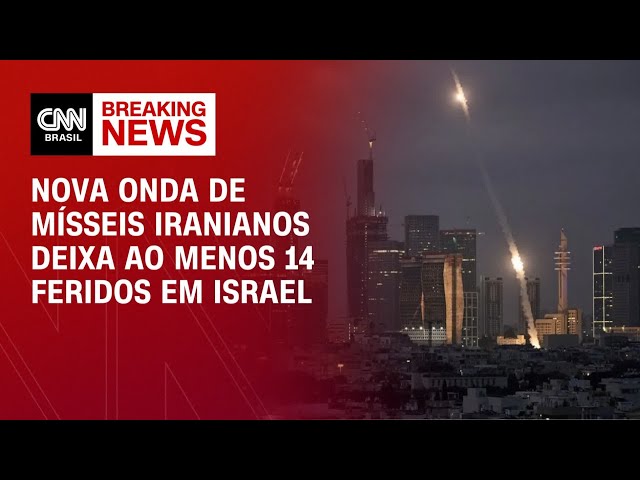 Nova onda de mísseis iranianos deixa ao menos 14 feridos em Israel | AGORA CNN