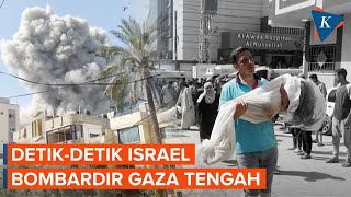 Download lagu Detik-detik Serangan Udara Israel Bombardir Gaza Tengah, Warga Berlarian mp3