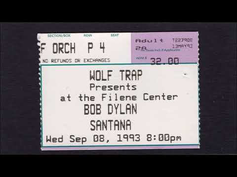 Bob Dylan 1993 US Fall Tour - Wolf Trap Vienna USA 8th September 1993
