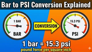 Bar to PSI Conversion Explained | 1 bar = 15.3 psi | pound force per square inch