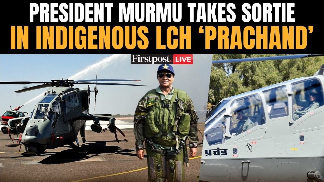 LIVE: President Murmu Takes Sortie in Indigenous Light Combat Helicopter ' Prachand' at Jaisalmer