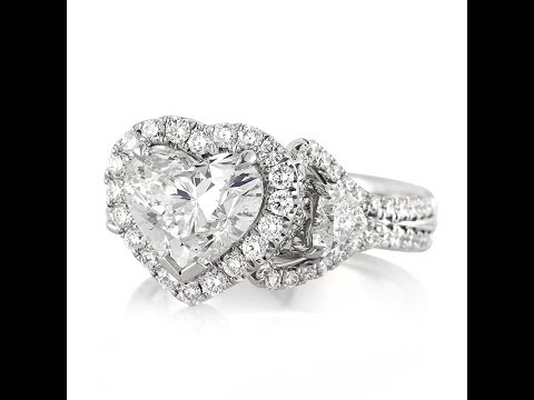 3.43ct Heart Shaped Diamond Engagement Anniversary Ring - Mark Broumand