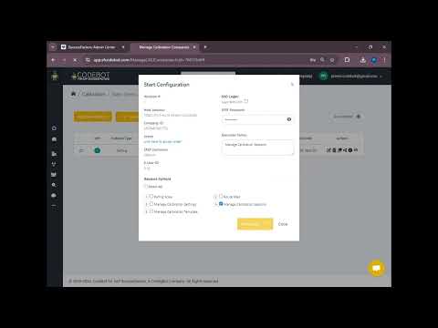 Calibration - Manage Calibration Sessions